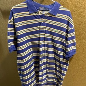 Polo Ralph Lauren Blue Striped Shirt Size Large